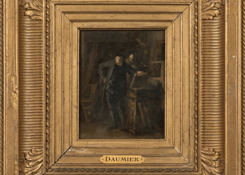 L'amateur d'art by ATTRIBUÉ À HONORÉ DAUMIER (FRANCE/ 1808-1879), a work of fine art assessed by Morin Williams Expertise, sold at auction.